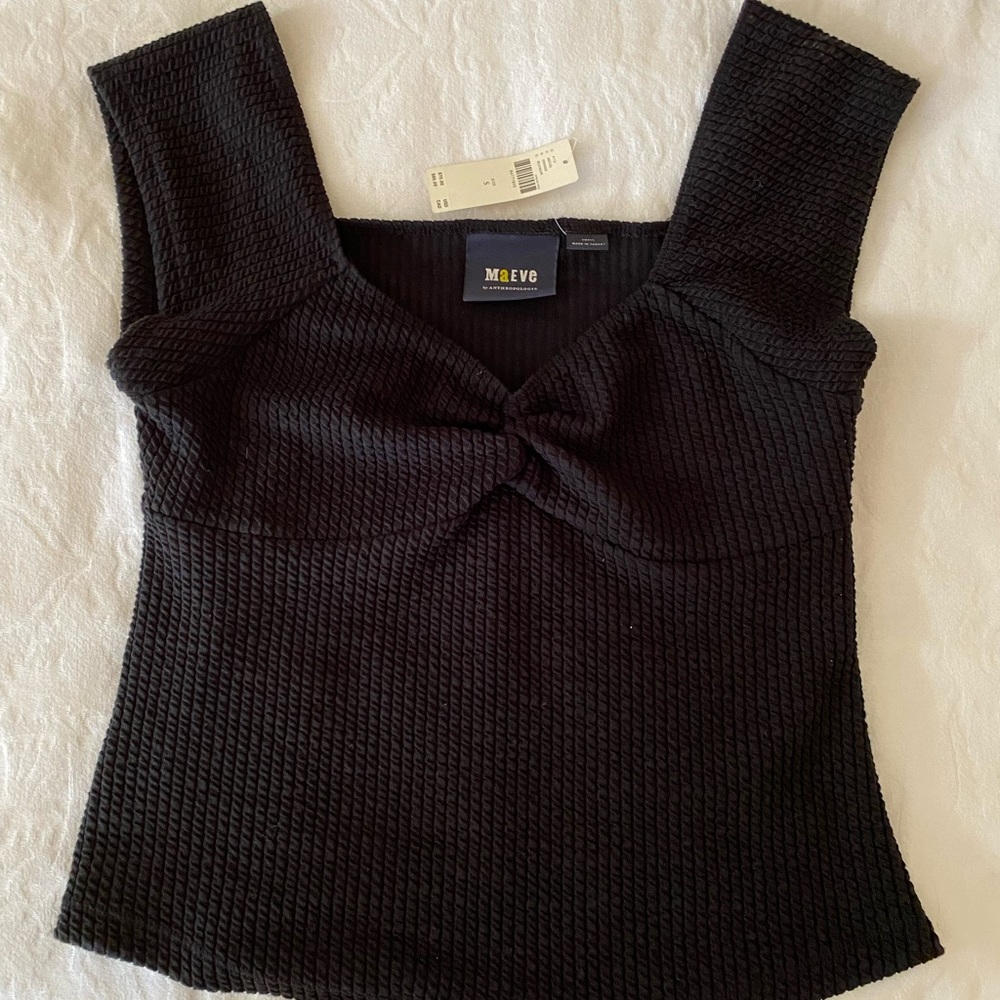 Maeve Black Textured Top